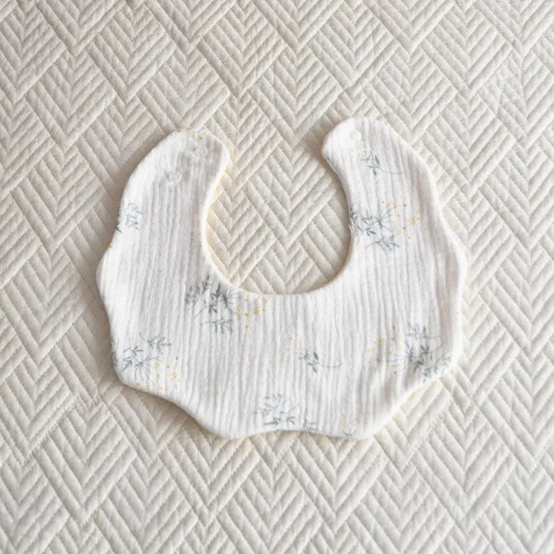 2PCS Baby Korean Version Of Cotton Five-layer Bib Petal Baby Saliva Towel Cotton Baby Bib Anti-spit Milk Bib Rice Pocket Baby Accessories Wholesale
