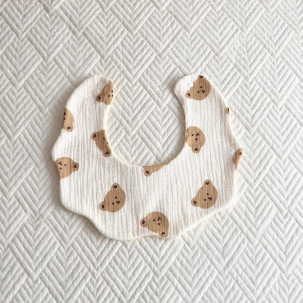 2PCS Baby Korean Version Of Cotton Five-layer Bib Petal Baby Saliva Towel Cotton Baby Bib Anti-spit Milk Bib Rice Pocket Baby Accessories Wholesale