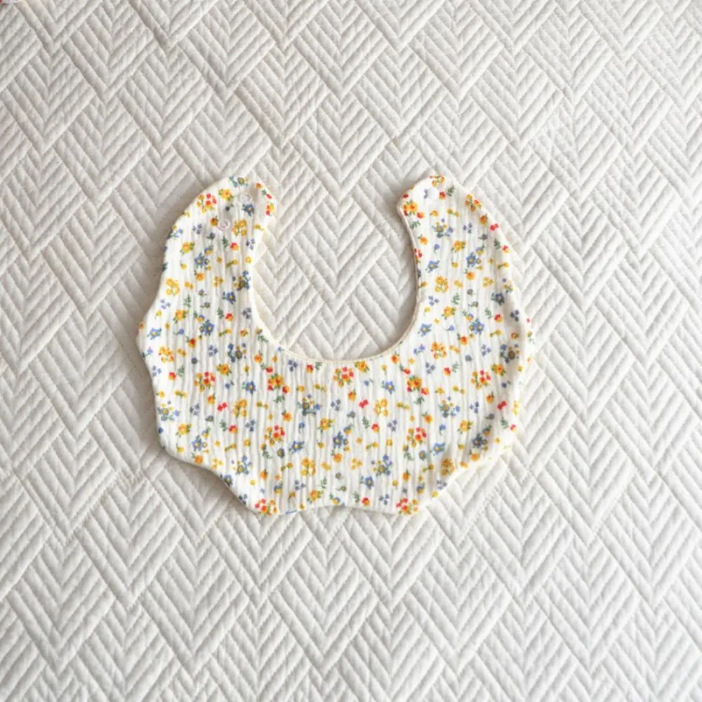 2PCS Baby Korean Version Of Cotton Five-layer Bib Petal Baby Saliva Towel Cotton Baby Bib Anti-spit Milk Bib Rice Pocket Baby Accessories Wholesale