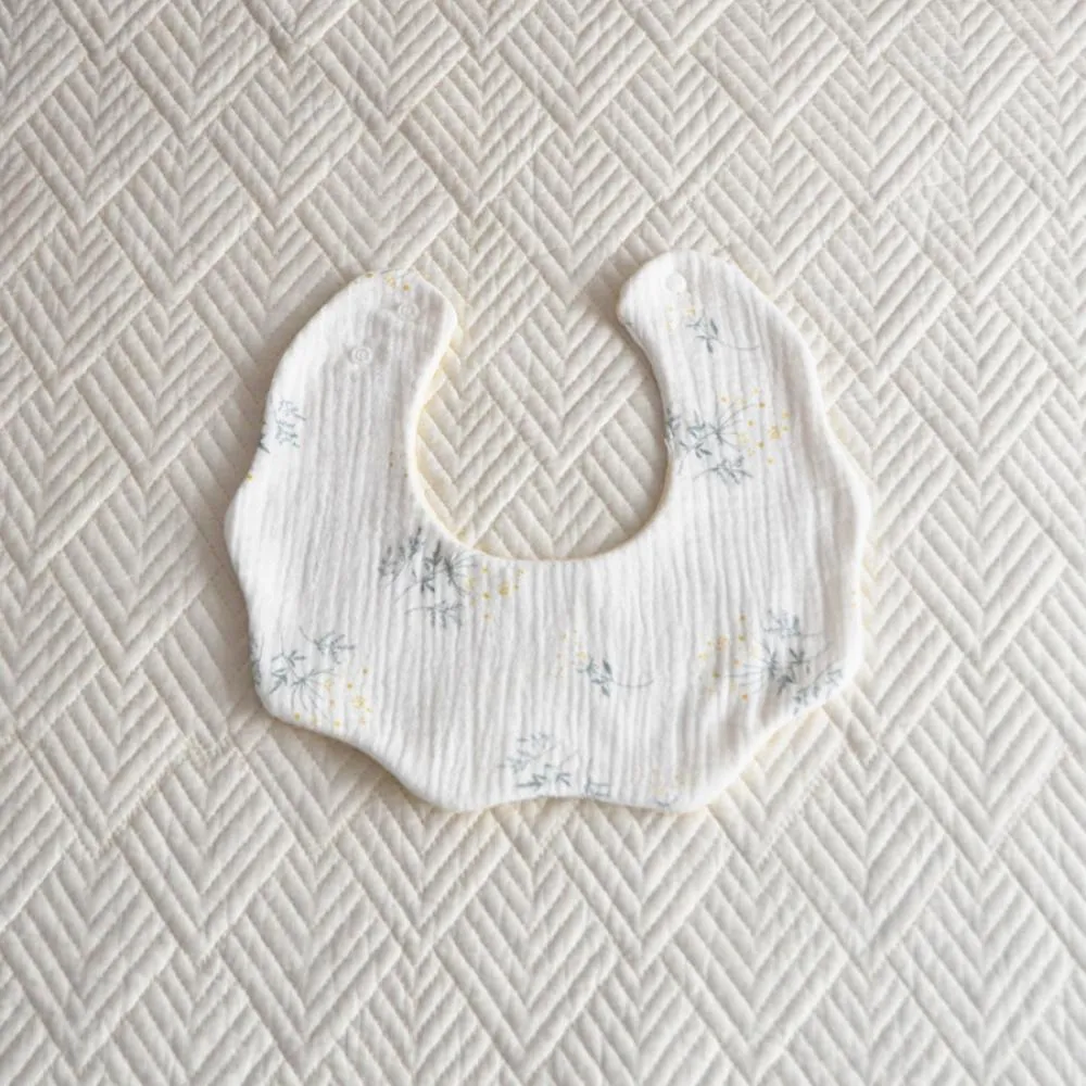 2PCS Baby Korean Version Of Cotton Five-layer Bib Petal Baby Saliva Towel Cotton Baby Bib Anti-spit Milk Bib Rice Pocket Baby Accessories Wholesale