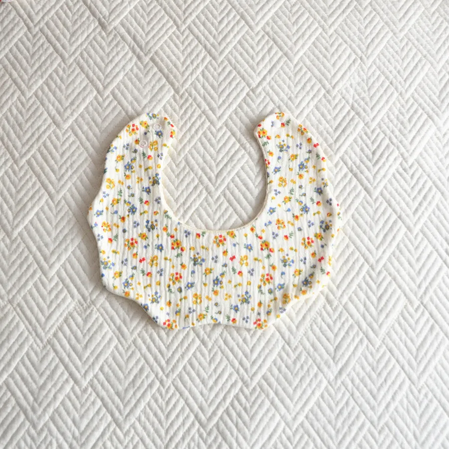 2PCS Baby Korean Version Of Cotton Five-layer Bib Petal Baby Saliva Towel Cotton Baby Bib Anti-spit Milk Bib Rice Pocket Baby Accessories Wholesale