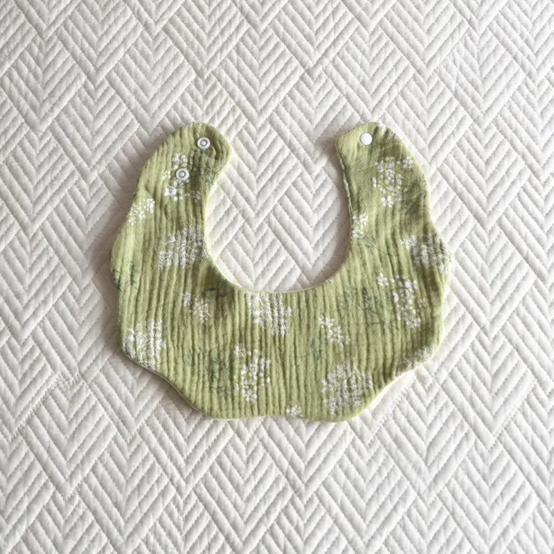 2PCS Baby Korean Version Of Cotton Five-layer Bib Petal Baby Saliva Towel Cotton Baby Bib Anti-spit Milk Bib Rice Pocket Baby Accessories Wholesale