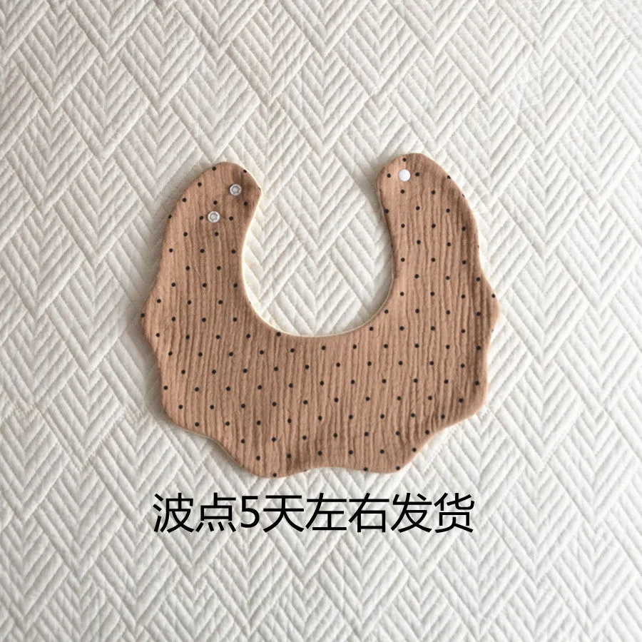 2PCS Baby Korean Version Of Cotton Five-layer Bib Petal Baby Saliva Towel Cotton Baby Bib Anti-spit Milk Bib Rice Pocket Baby Accessories Wholesale