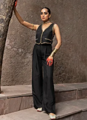 Black and Gold Co Ord Set