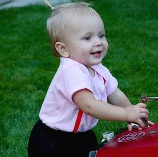 Firefighter Personalized PINK Baby Bodysuit