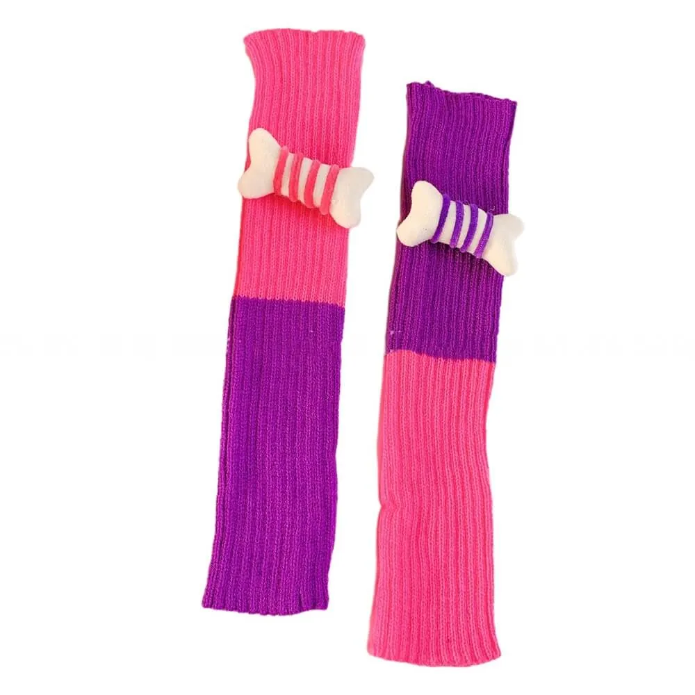 Harajuku y2k bone stripes leg warmers