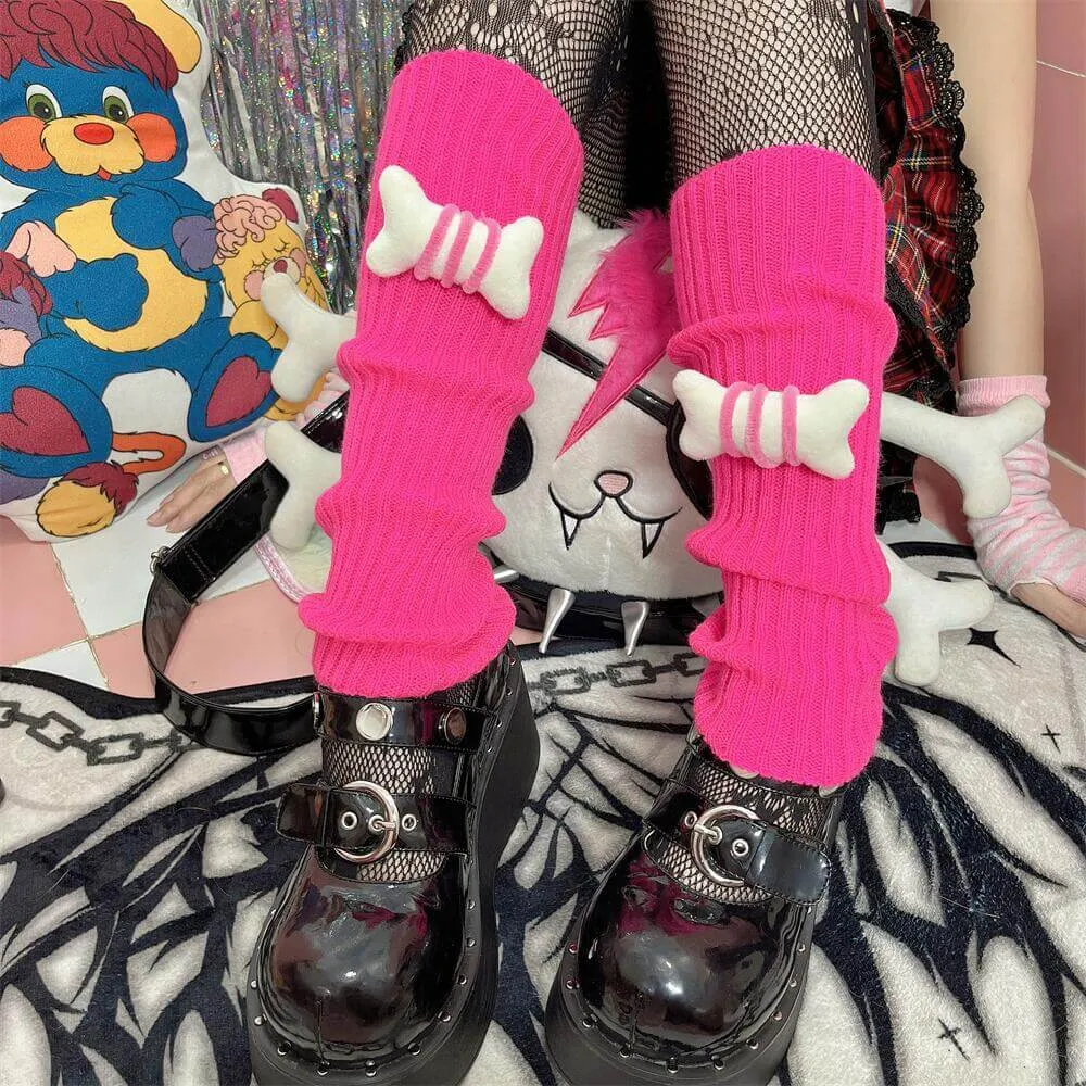 Harajuku y2k bone stripes leg warmers