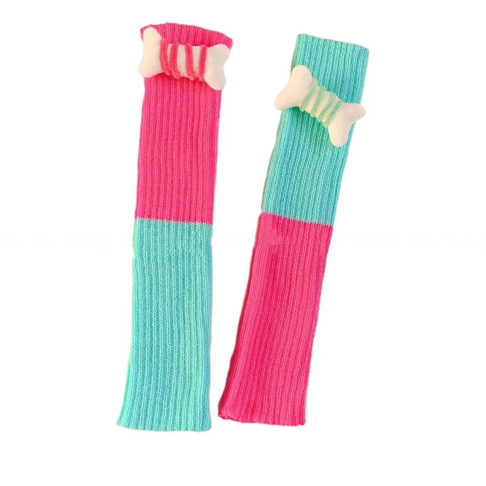 Harajuku y2k bone stripes leg warmers