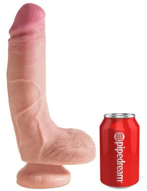 King Cock Dual Density 8 Cock WBalls Flesh "