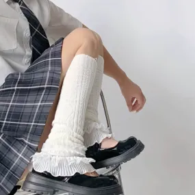 Lace layered leg warmers
