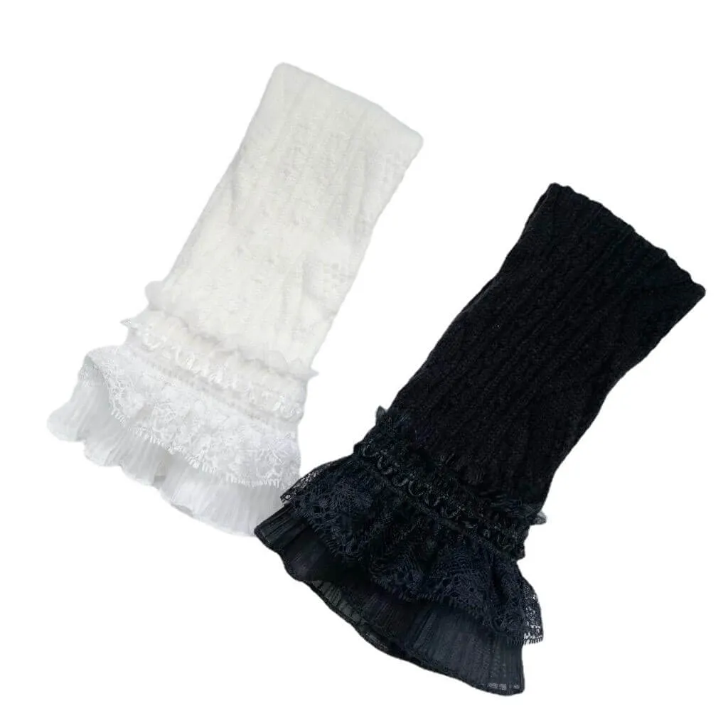 Lace layered leg warmers