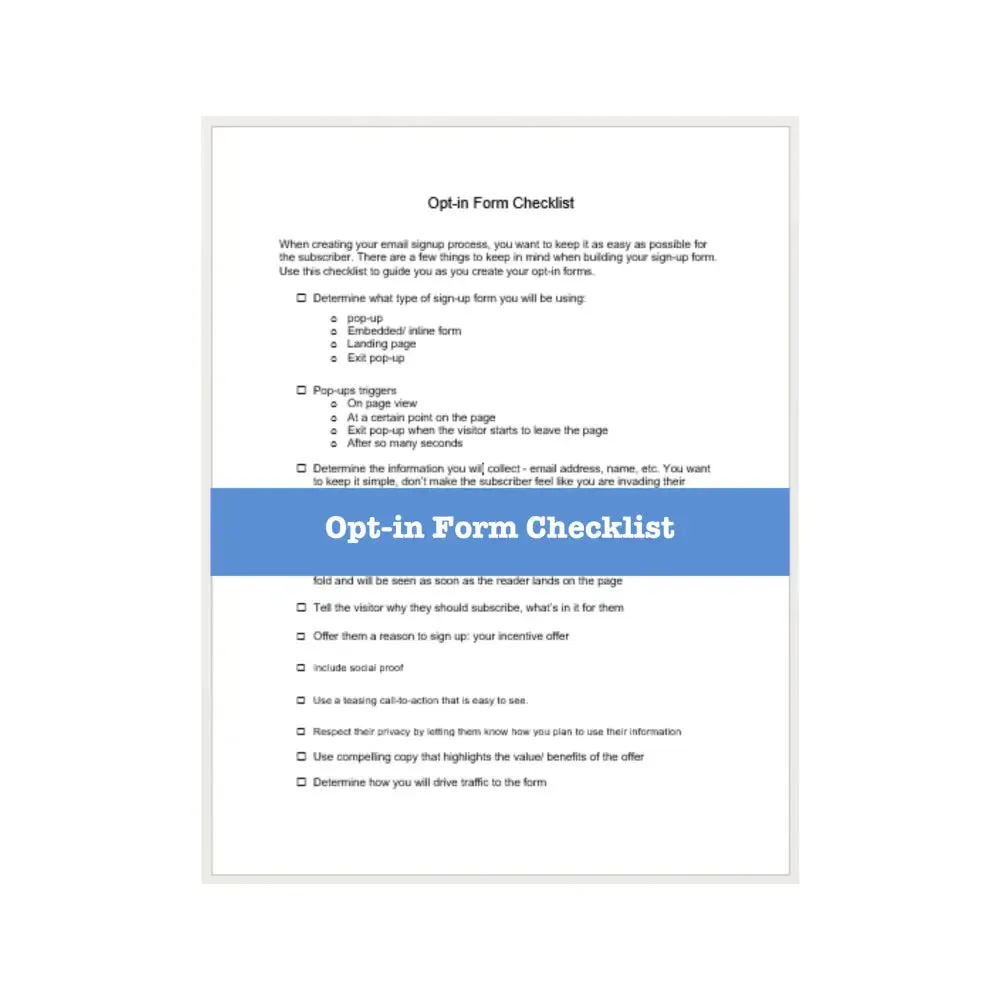 List Building from Scratch Worksheets, Checklists and Guide