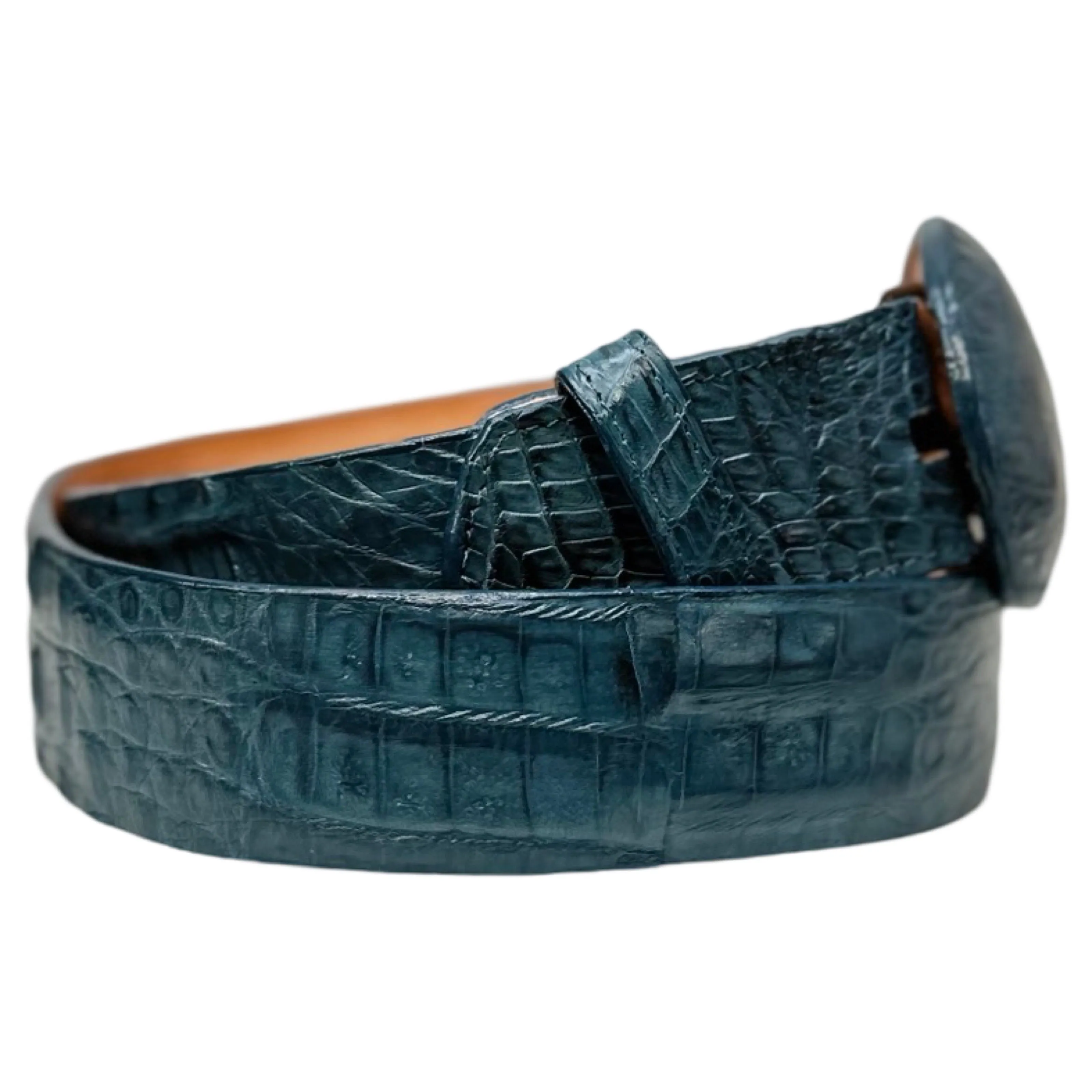 Los Altos Blue Jeans Caiman Crocodile Belt