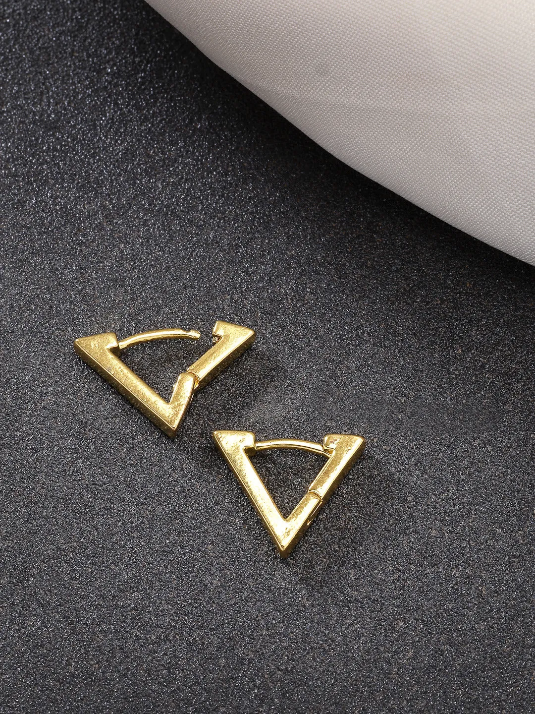 Men's Gold-Plated Geometric Shape Stainless Steel Studs Earring - NVR