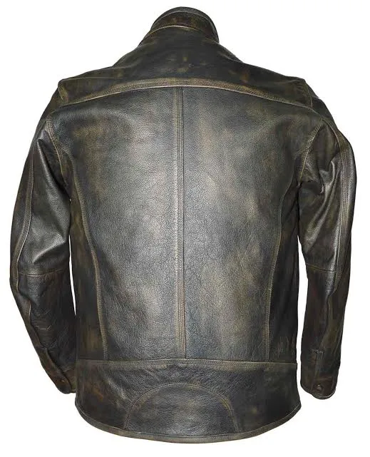 Men's Motorcycle Scotter distressed brown leather jacket soft leather