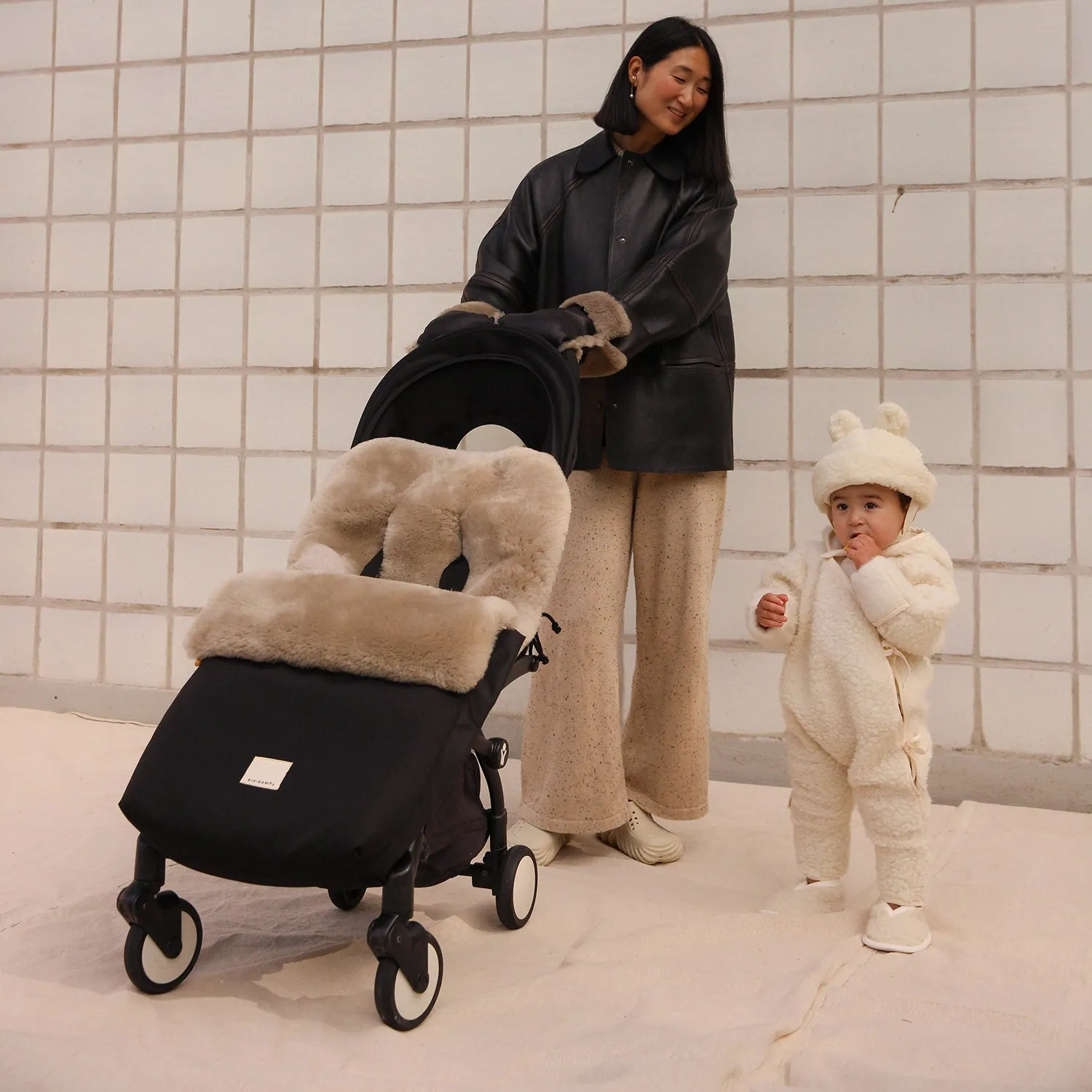 Merino Sheepskin Universal Pushchair Footmuff - Toast
