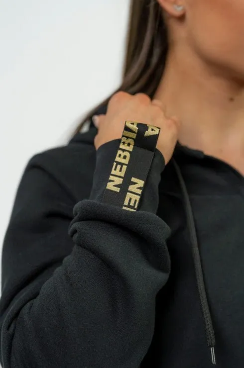 Nebbia Classic Zip-Up Hoodie Intense Signature - Black/Gold