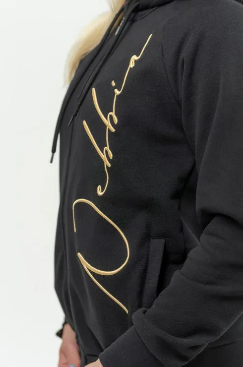 Nebbia Classic Zip-Up Hoodie Intense Signature - Black/Gold