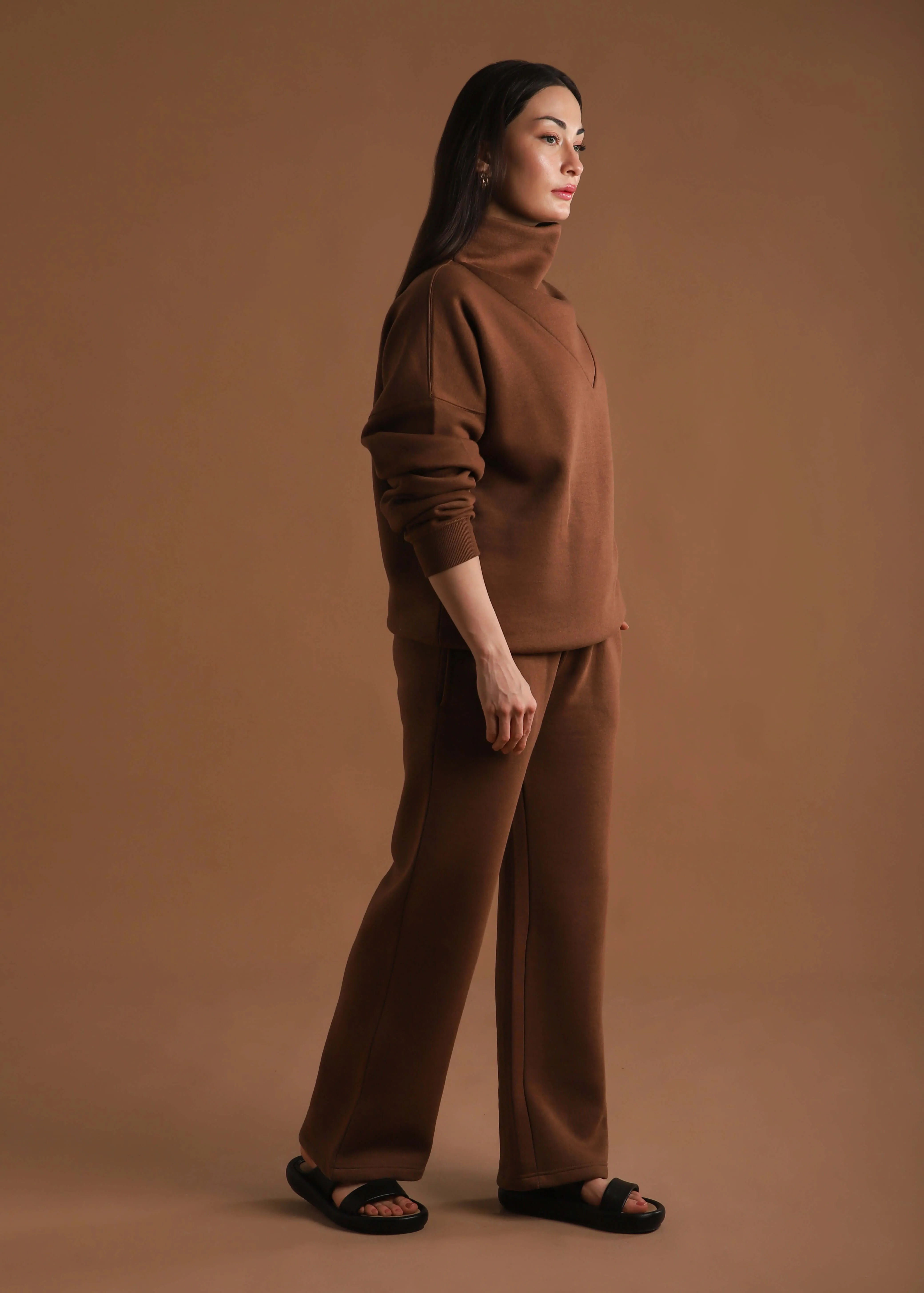 OVERSIZE COWL NECK SWEATSHIRT SET
