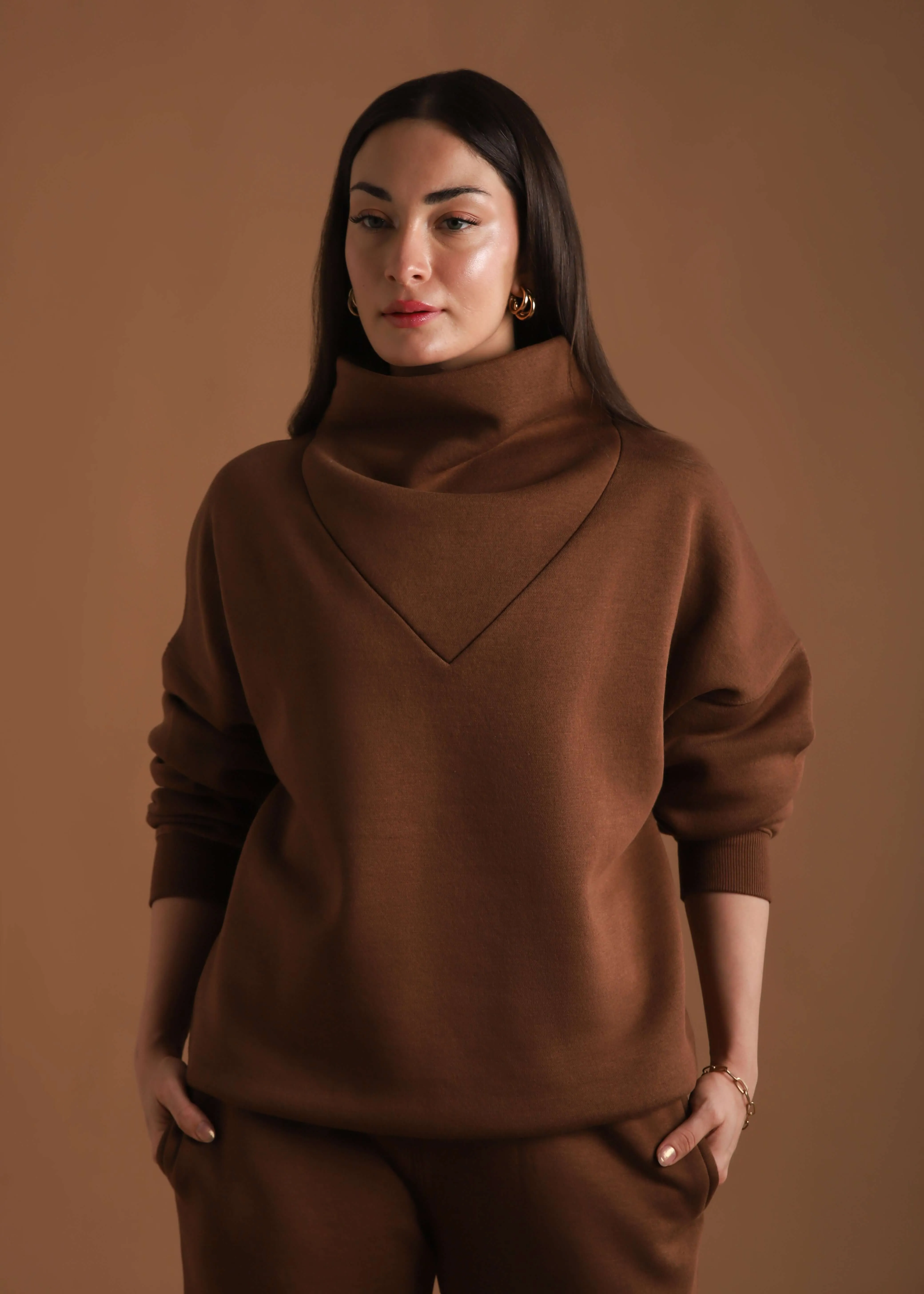 OVERSIZE COWL NECK SWEATSHIRT SET