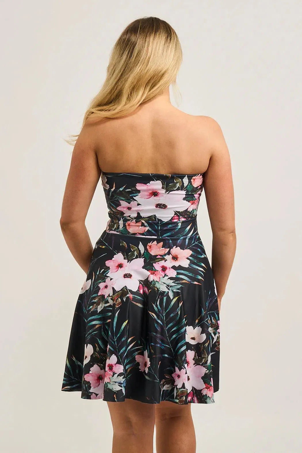 Performance Bandeau Comfort Crop Mini Dress - Exotic At Heart