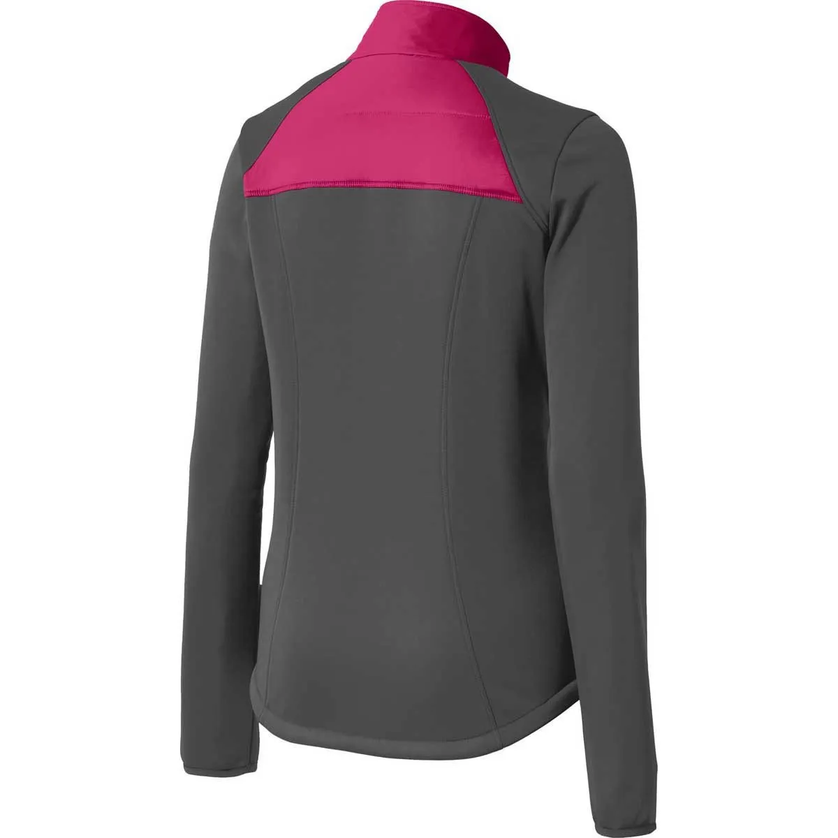 Port Authority Women's Pink Azalea/Grey Steel Hybrid Soft Shell Jacket