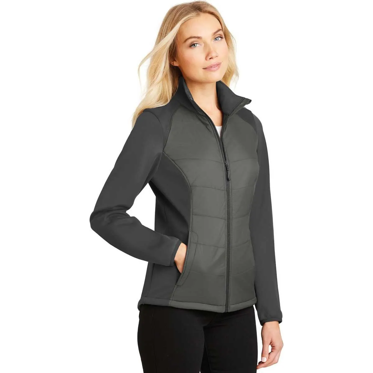 Port Authority Women's Smoke Grey/Grey Steel Hybrid Soft Shell Jacket