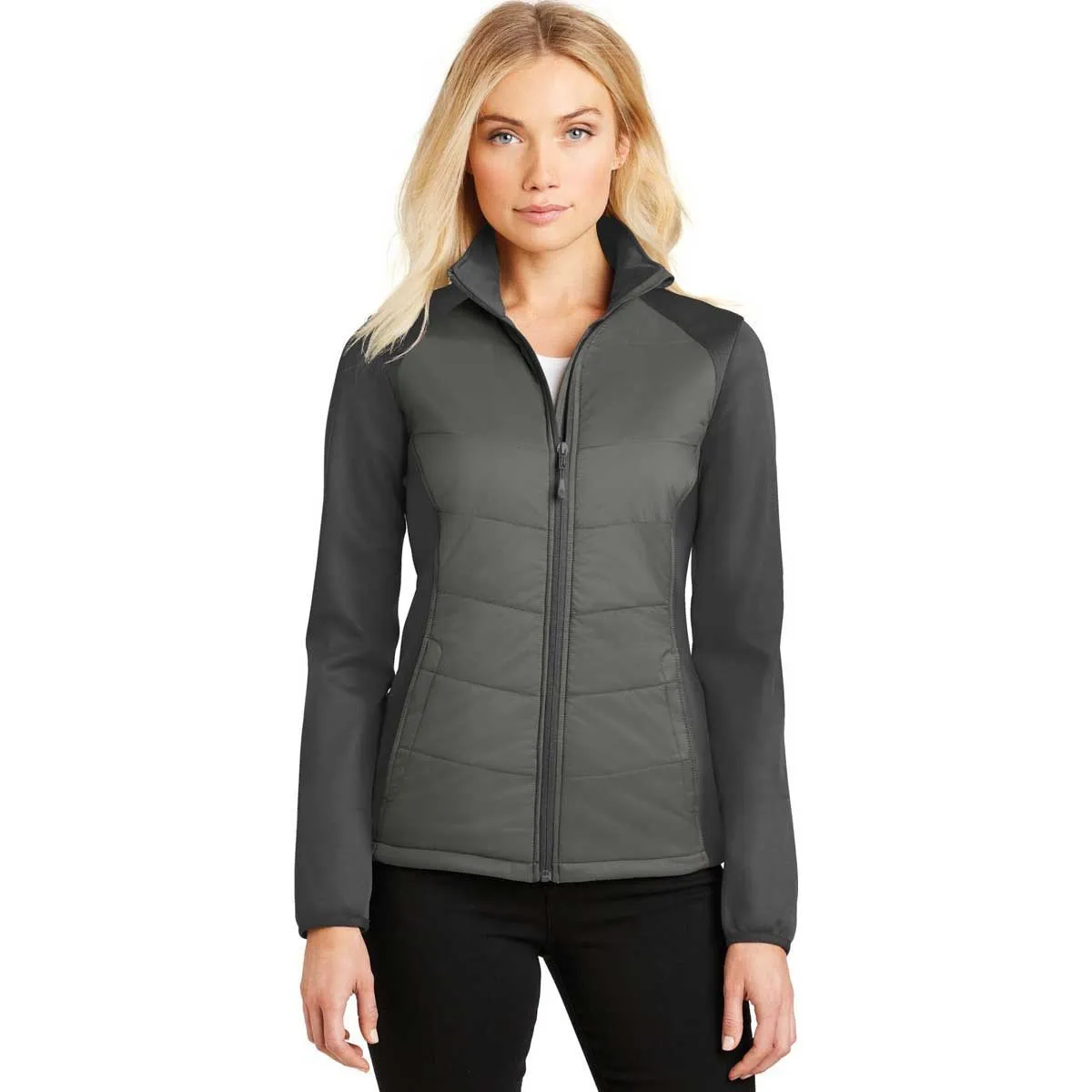 Port Authority Women's Smoke Grey/Grey Steel Hybrid Soft Shell Jacket