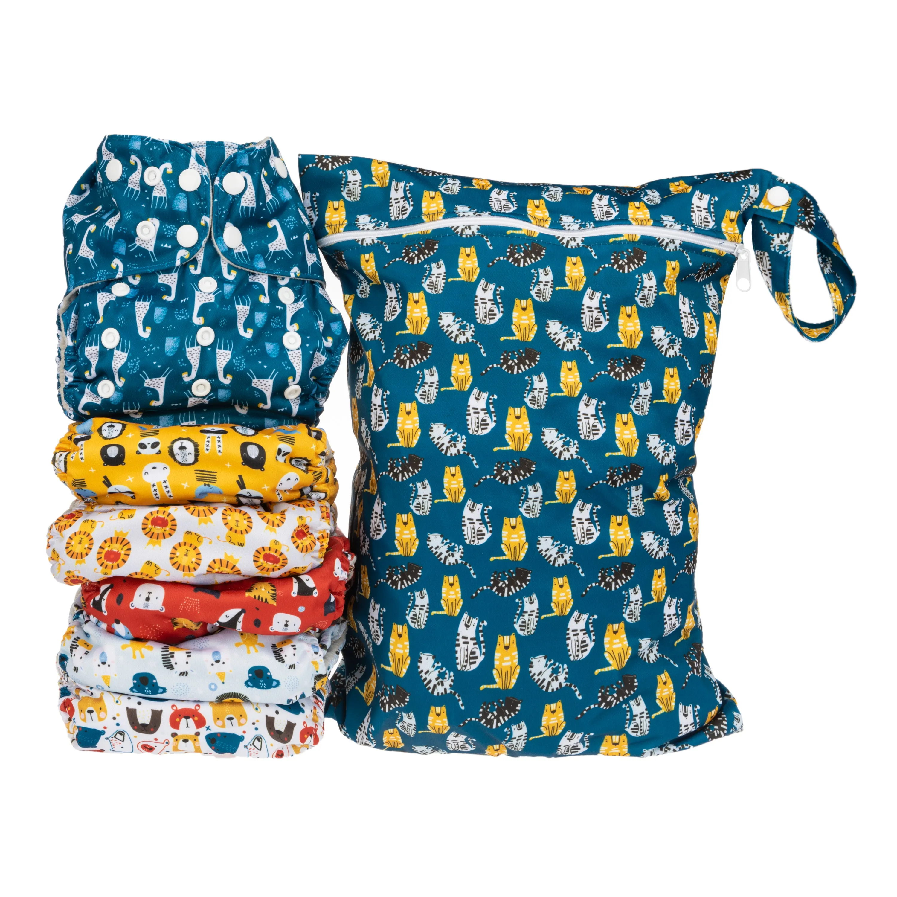 Simple Being Boys Animals Print Unisex Reusable Baby Cloth Diapers