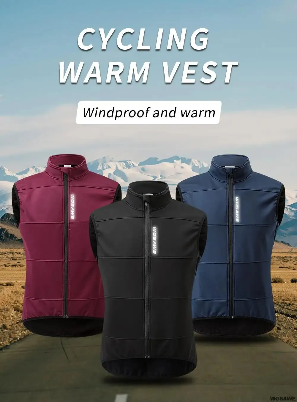 Windproof Winter Cycling Gilet for Men