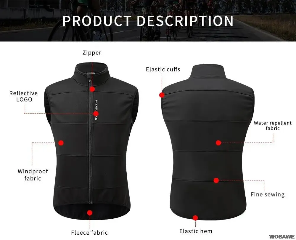 Windproof Winter Cycling Gilet for Men