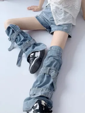 Y2k denim leg warmers