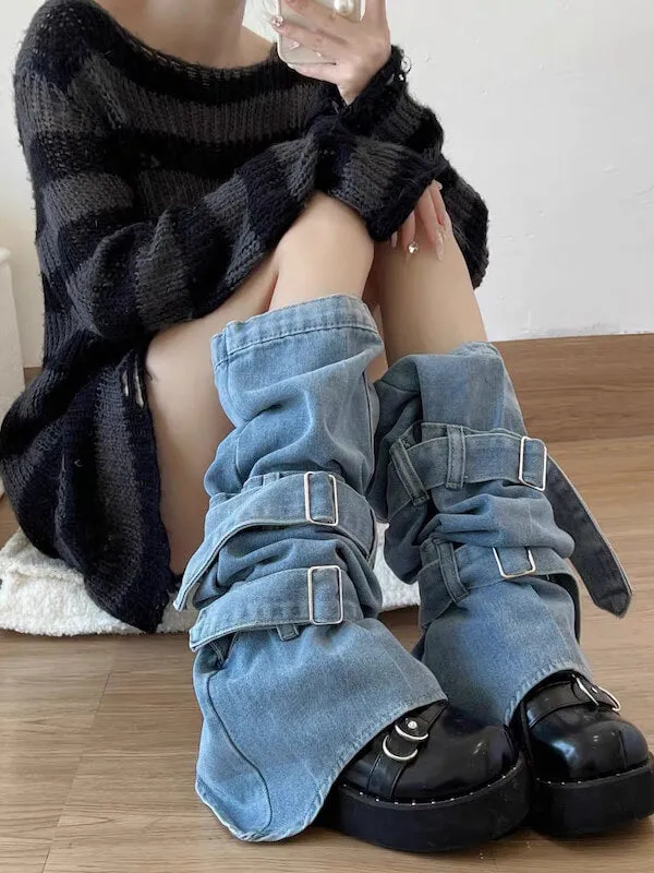 Y2k denim leg warmers