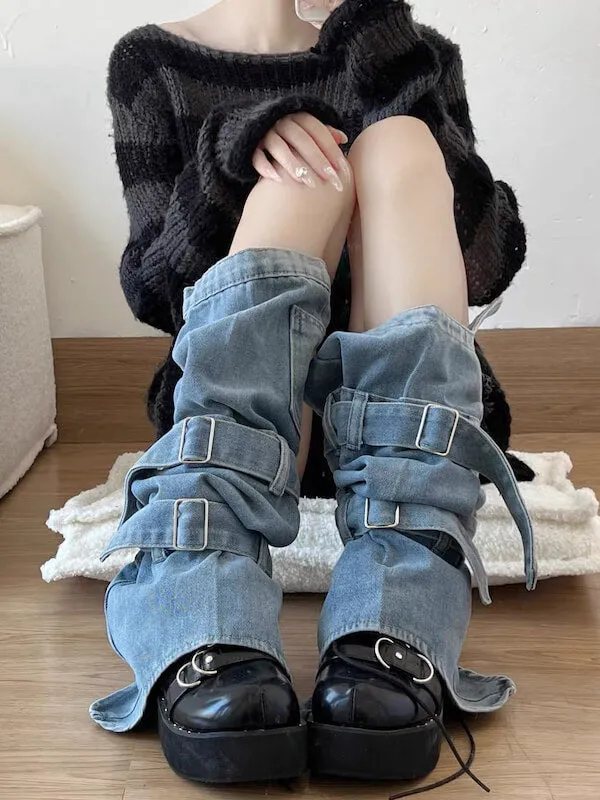 Y2k denim leg warmers